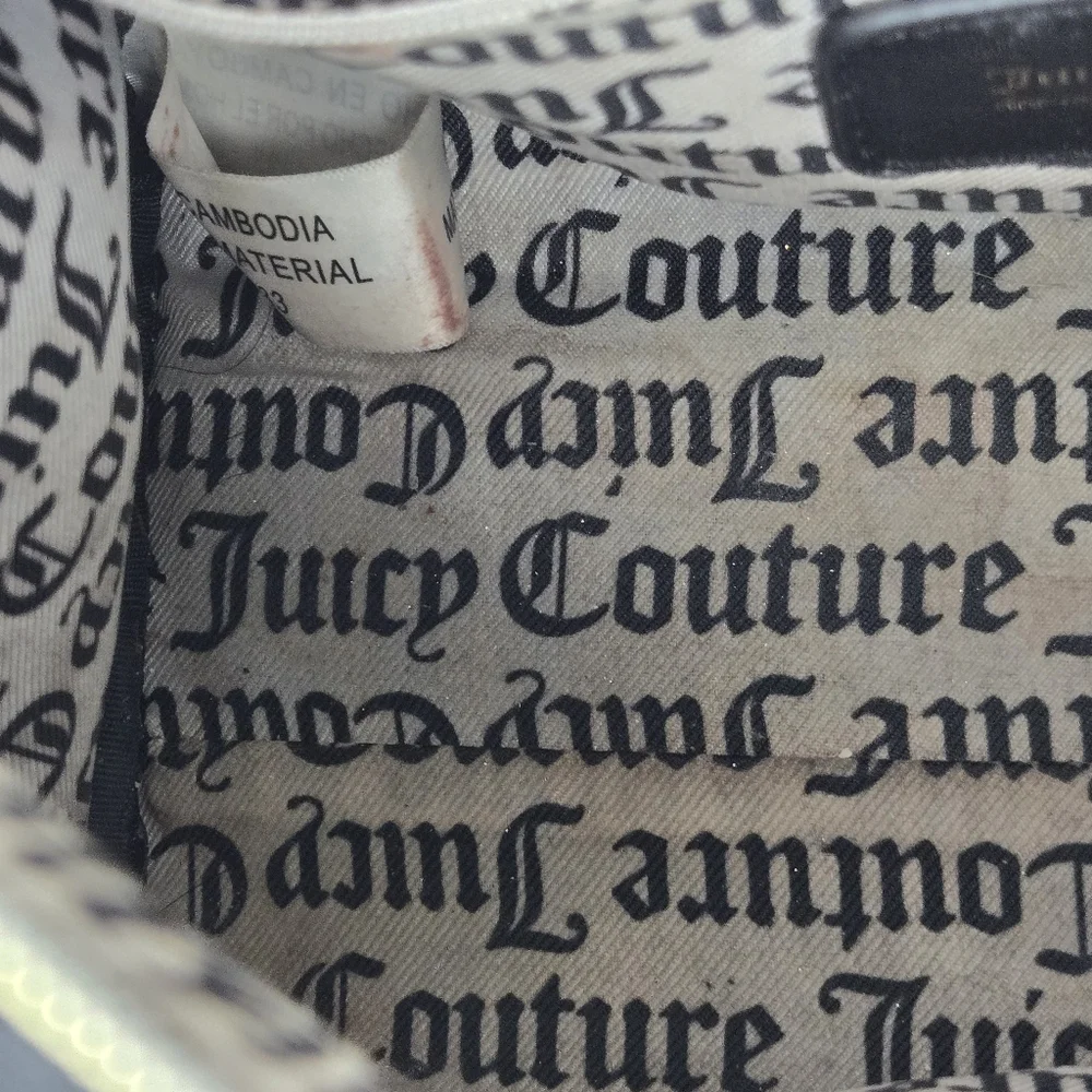 Juicy‎ Couture Speedy Satchel Crossbody Black Embossed bag Pink Heart